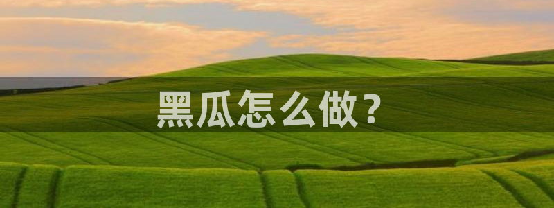 吃瓜不打烊–吃瓜,不打烊：黑瓜怎么做？